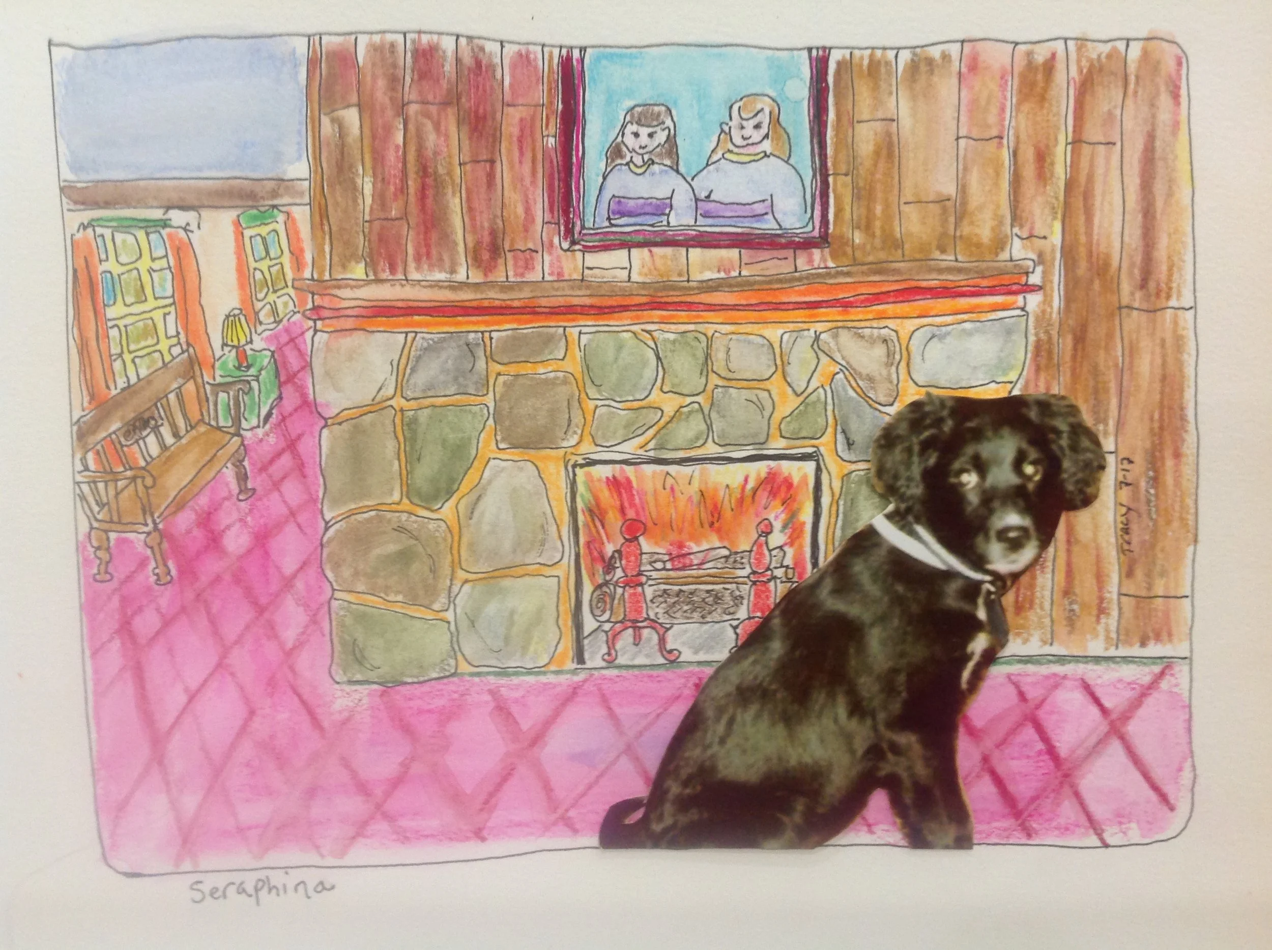 Seraphina at the Fireplace