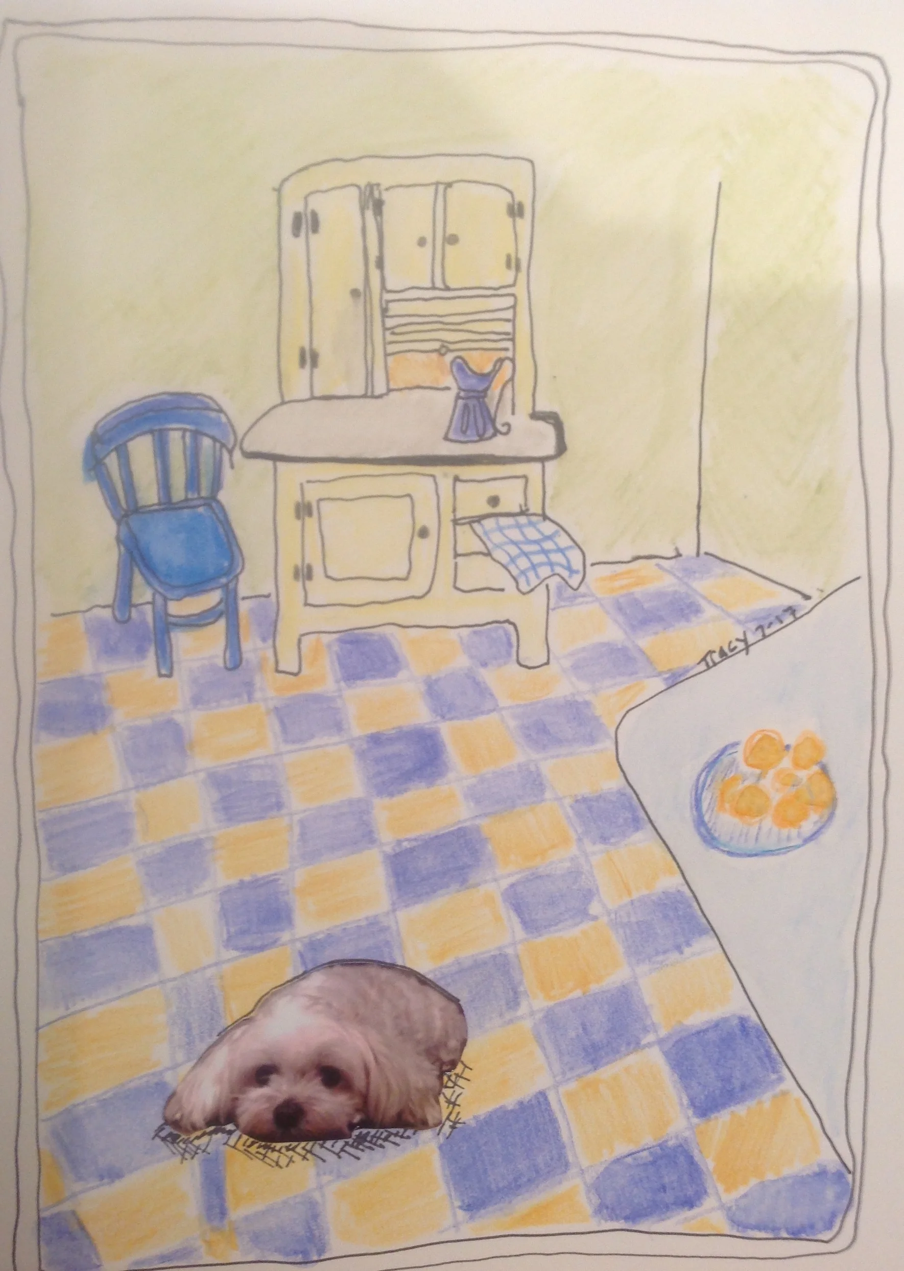 Mopsy on The Kitchen Floor