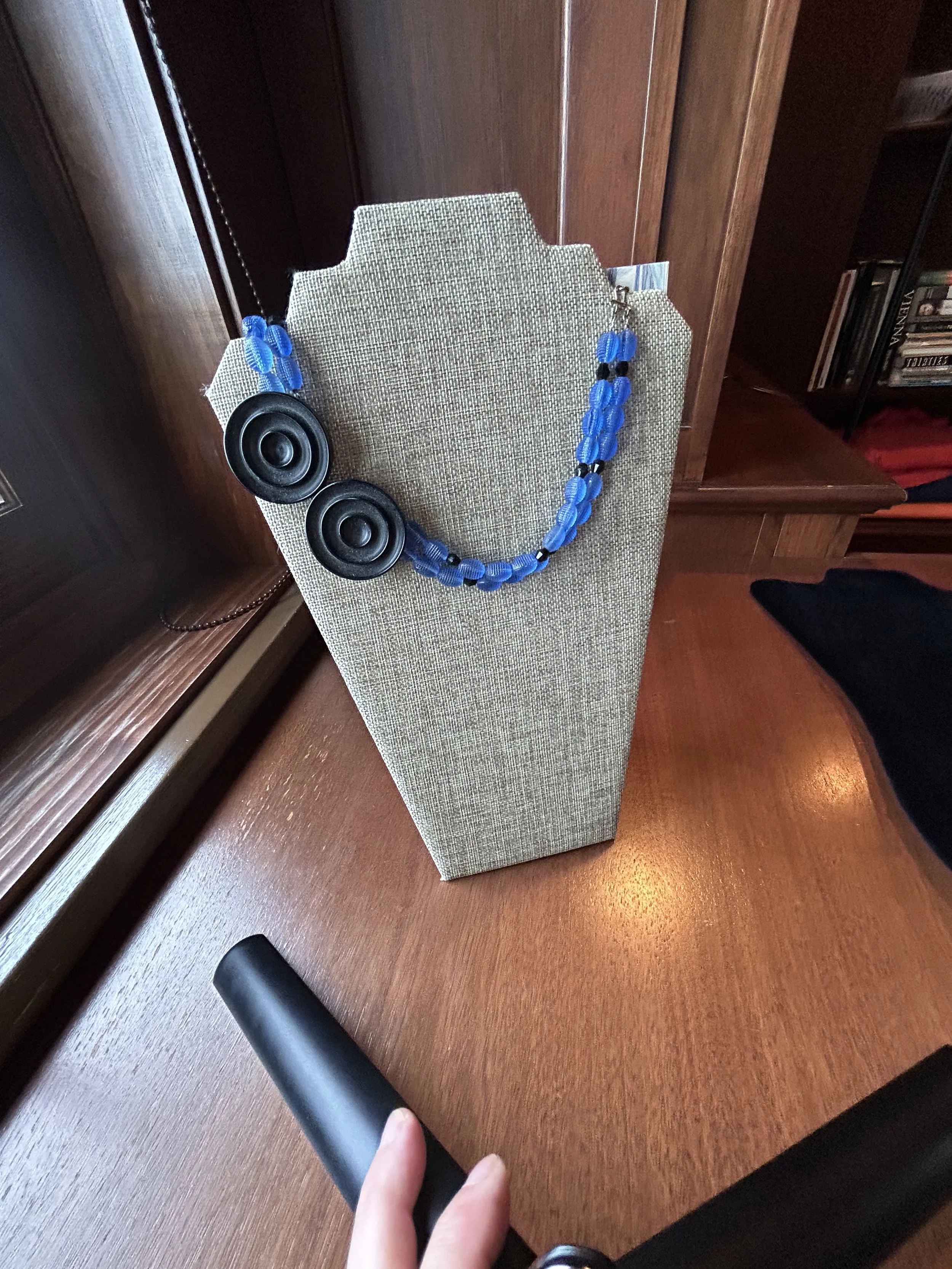 Playful Deco Black and Cobalt, $180