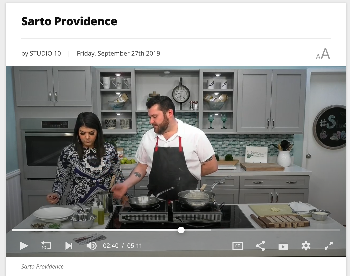 Chef Oliver Williams on NBC 10 demonstrating pasta making.