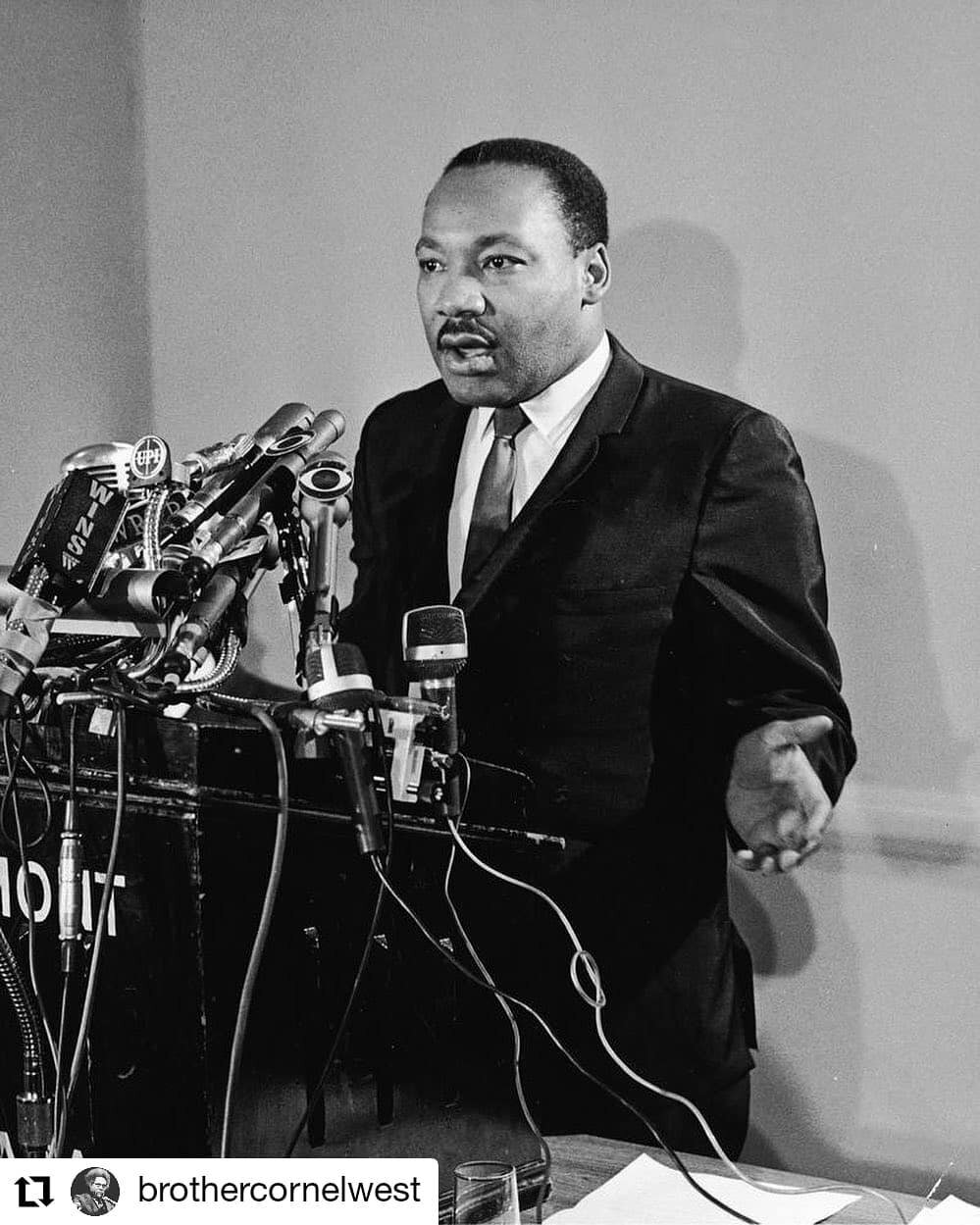 #Repost @brothercornelwest
&bull; &bull; &bull; &bull; &bull; &bull;
Today we remember Dr. Martin Luther King Jr. However, he did predict, &ldquo;I am nevertheless greatly saddened&hellip;that the inquirers have not really known me, my commitment or 