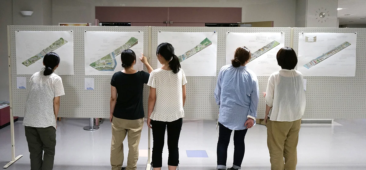 Transect drawings on display