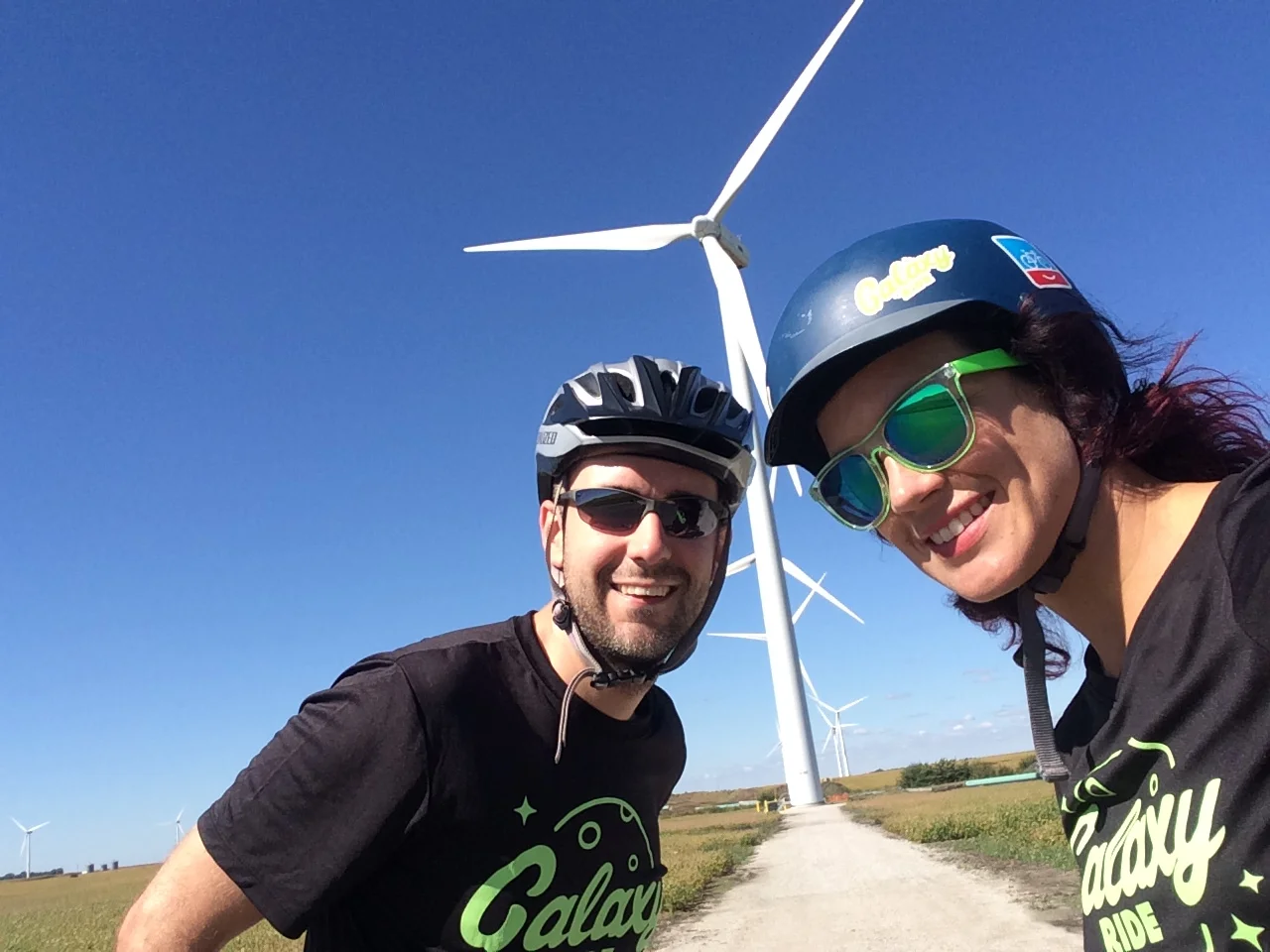 Cyclists beware: while wind turbines look cool, they also sometimes mean headwind.