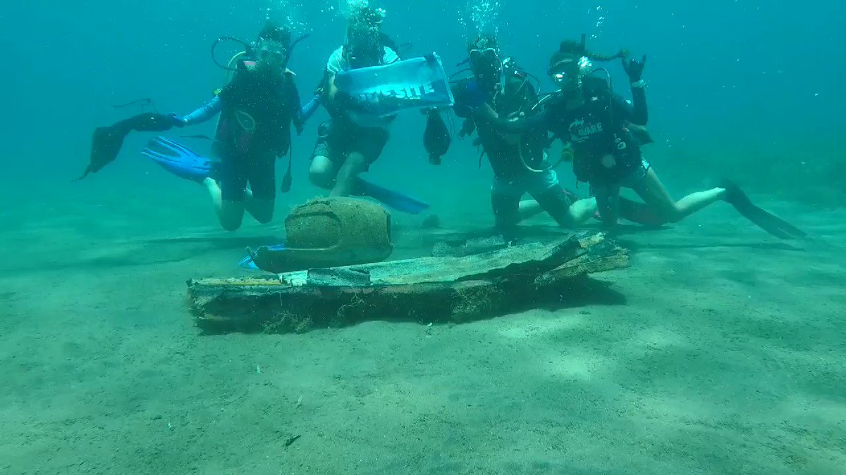 divers & debris at one of our adopted dive sites