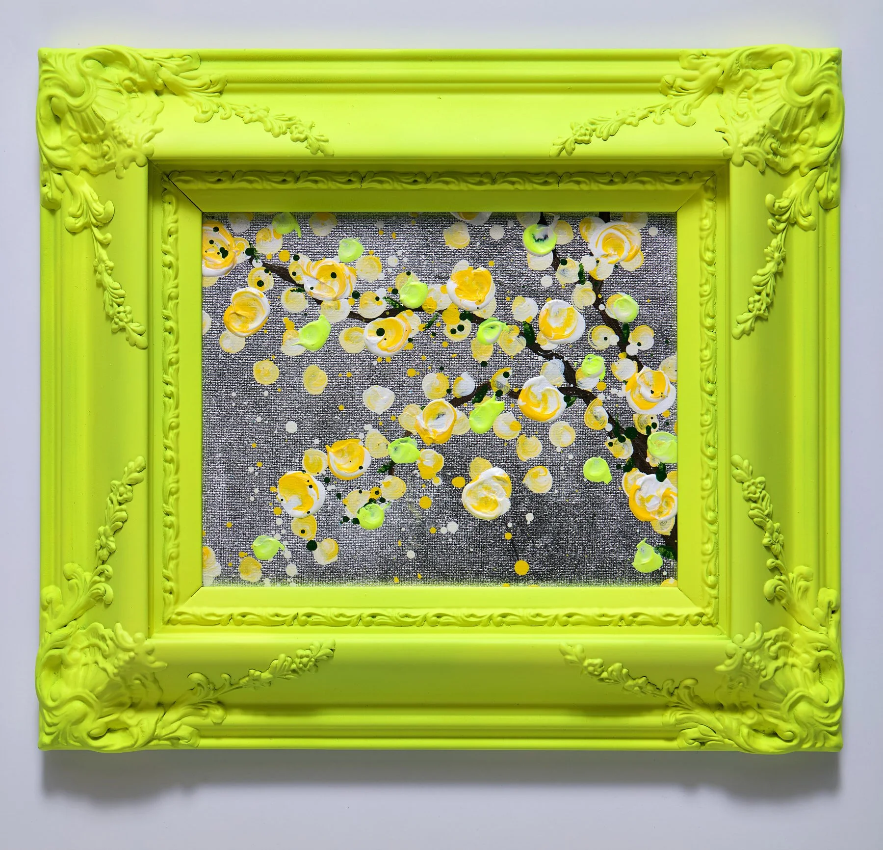 Abstract impasto cherry blossom paintings by Vicky Paul