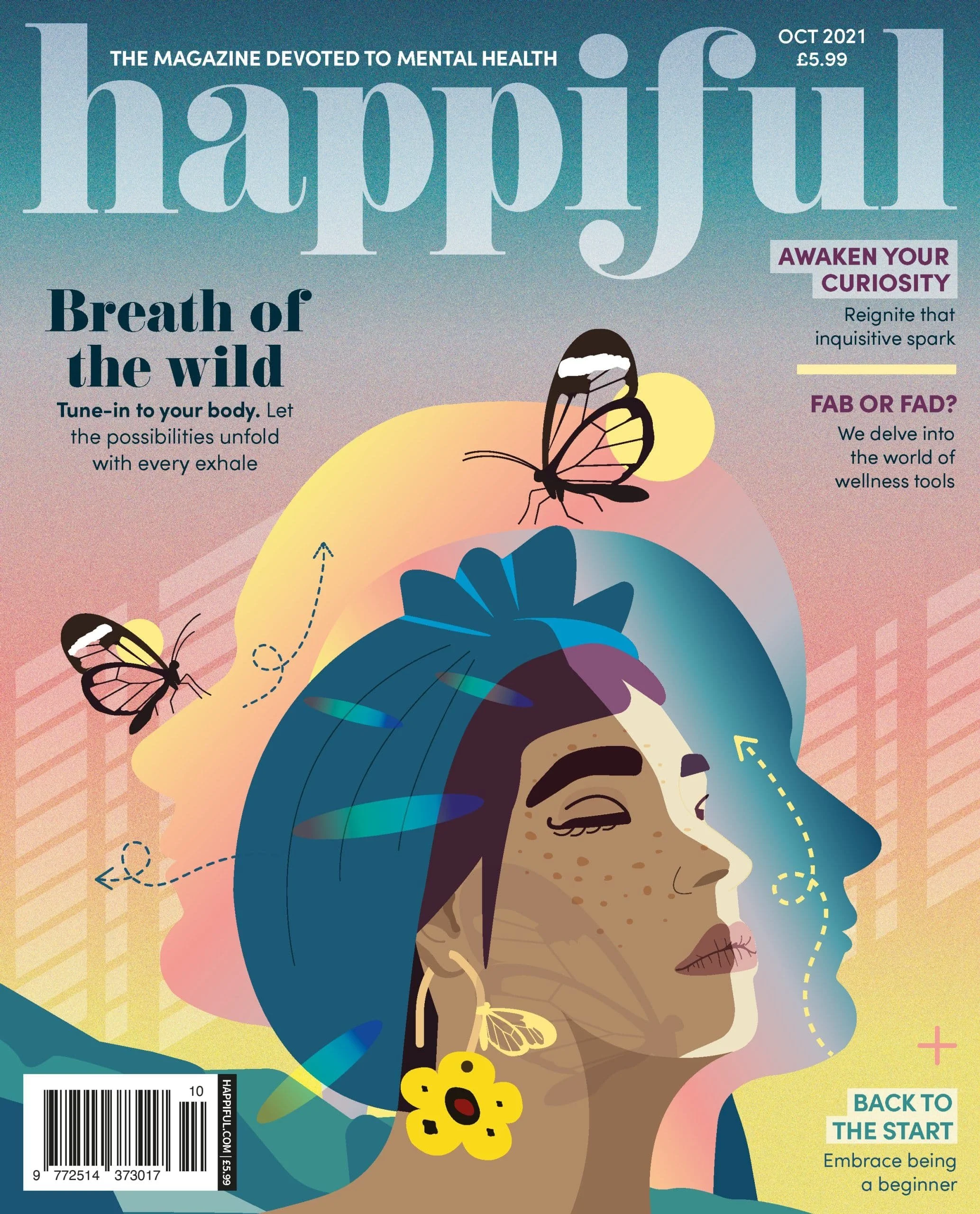 Happiful magazine cover about finding your soul purpose through spirituality, creativity and personal growth