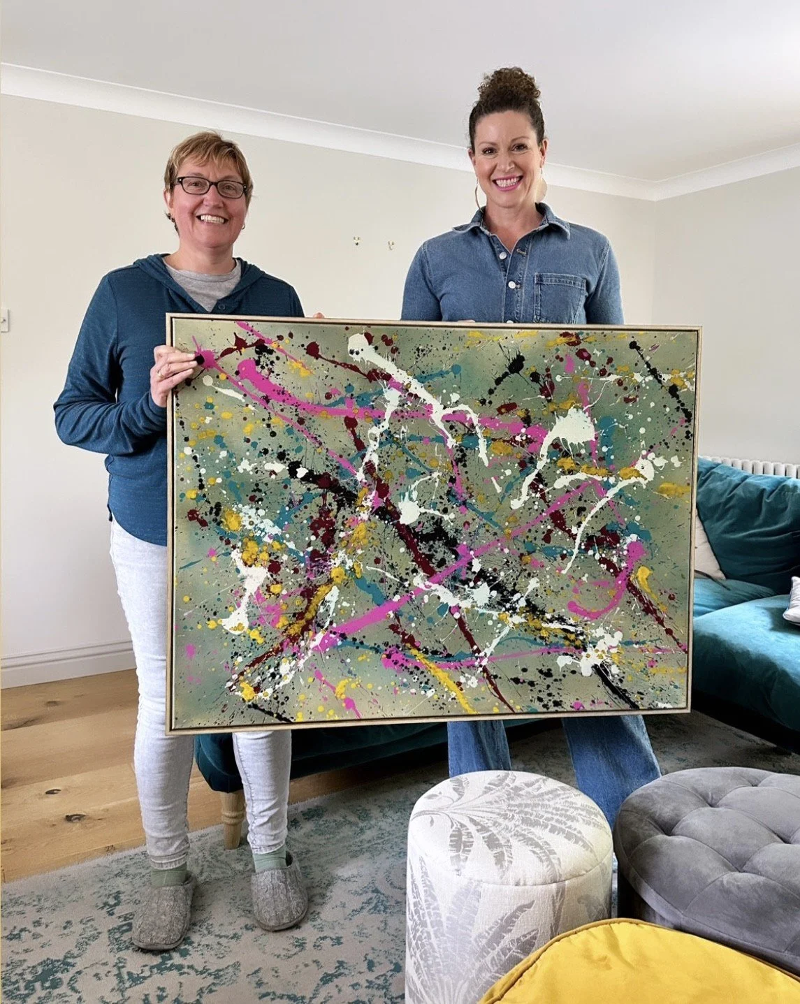 Original commissioned abstract artwork by Vicky Paul created for an interior design project