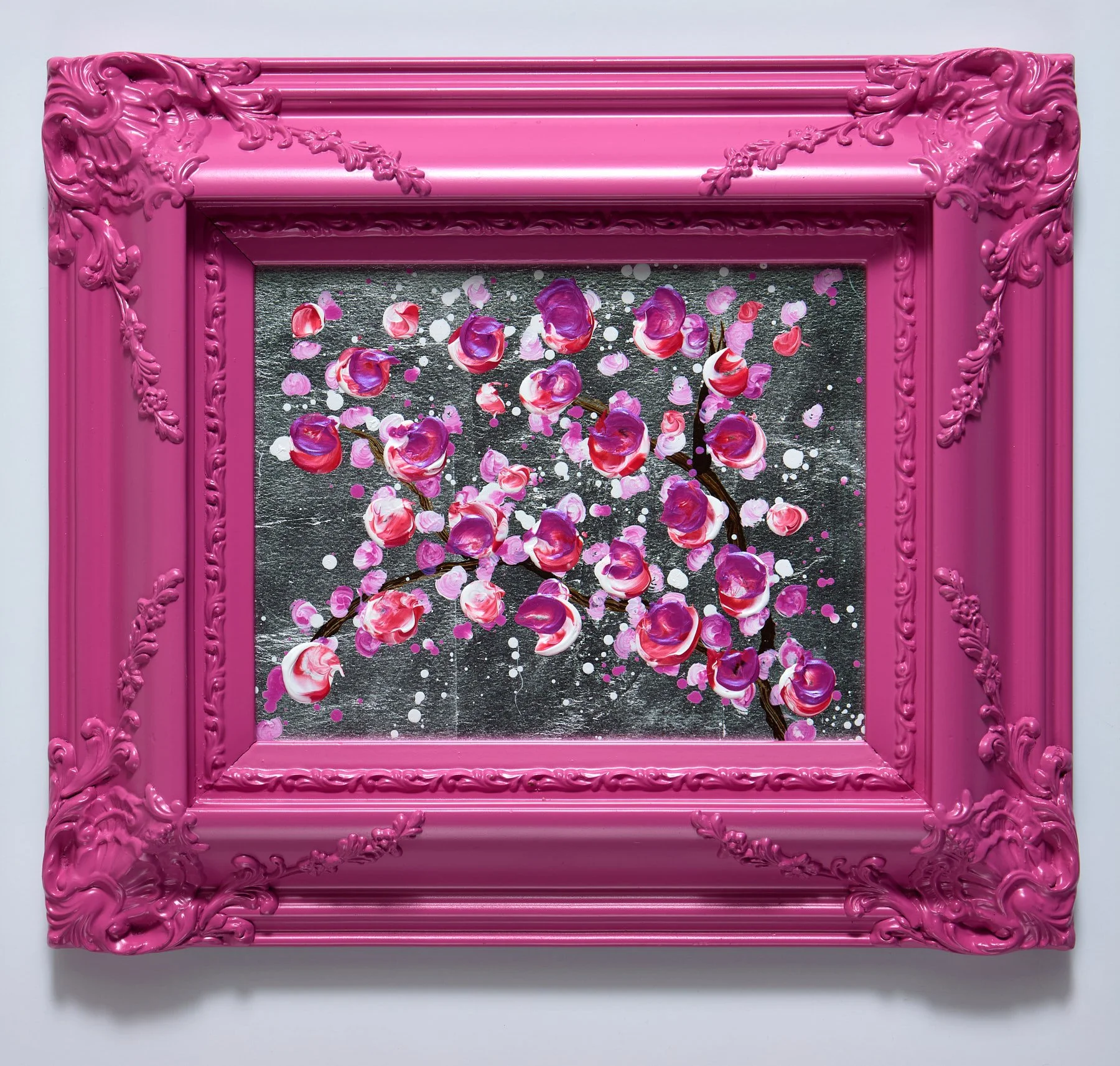 Abstract impasto cherry blossom paintings by Vicky Paul
