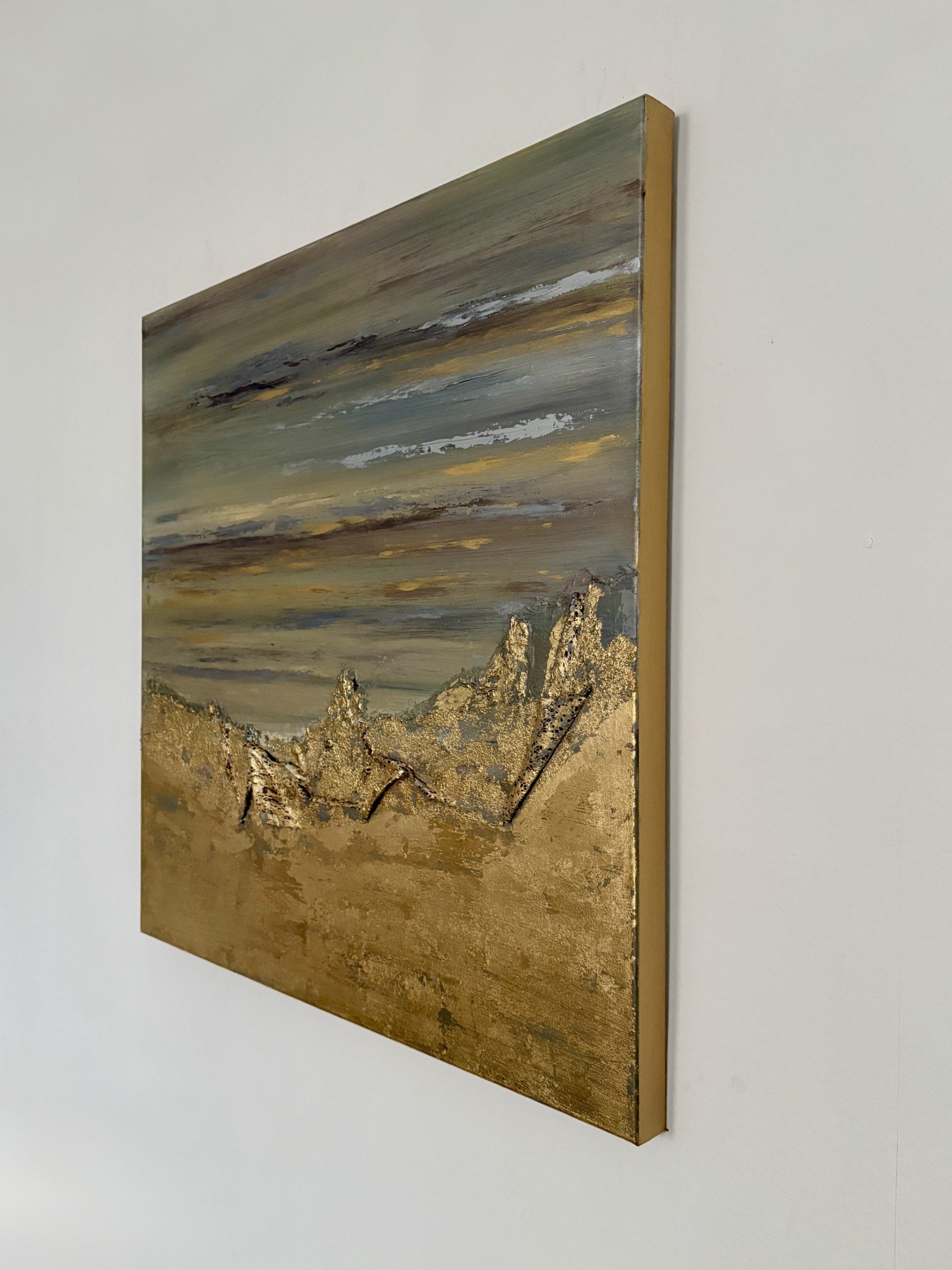 abstract painting with gold leaf and mixed media by Scottish contemporary artist Vicky Paul