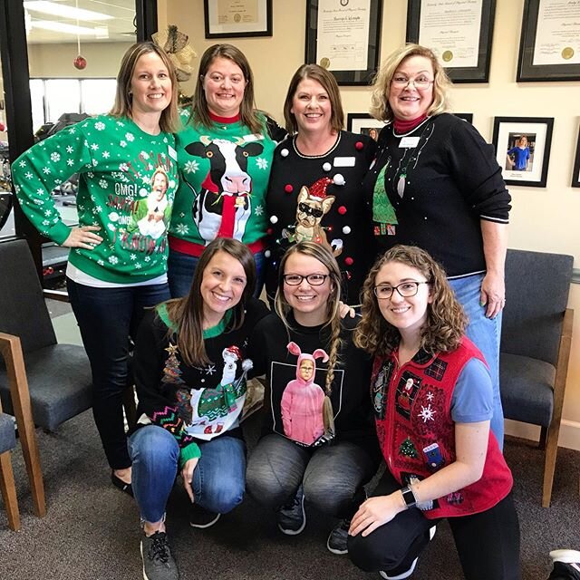 Tis&rsquo; the season for tacky sweaters 🎅🏼 #merrychristmas #shelbyvillephysicaltherapy