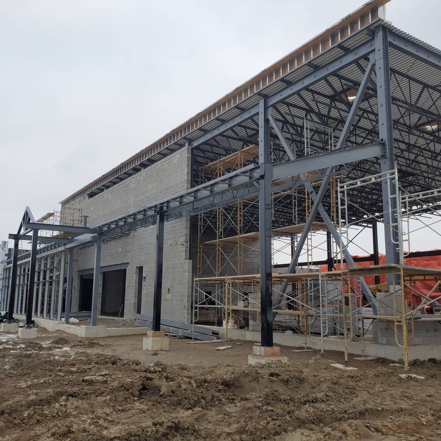 Watford arena construction is ongoing. #architecture #engineering #steel #masonry #communitycentre