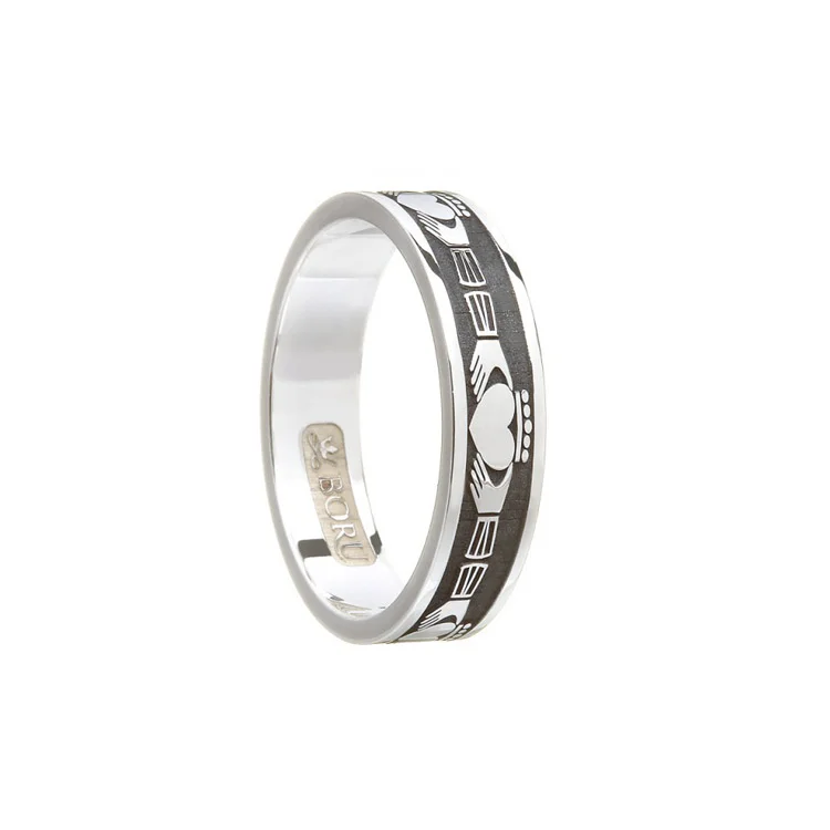 Ladies Sterling Silver Claddagh Wedding Ring