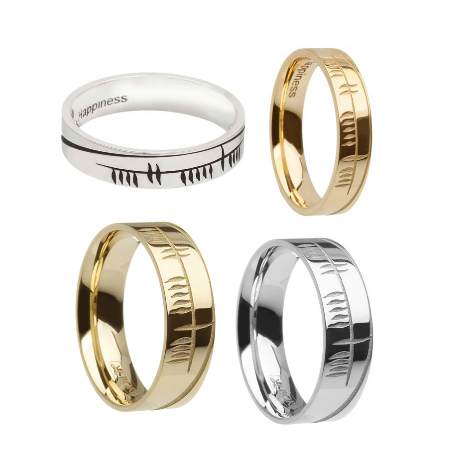 Ogham Sonas Wedding Ring