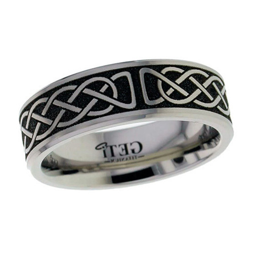Celtic Knot in Titanium Wedding Ring