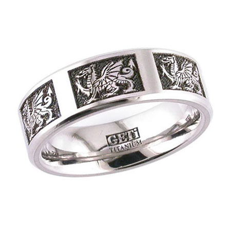 Welsh Dragon Wedding Ring