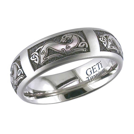 Celtic Hound with Trinity Knot Wedding Ring