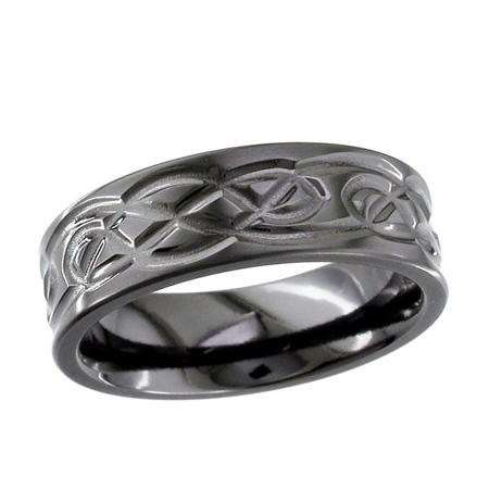 Black Celtic Knot Wedding Ring