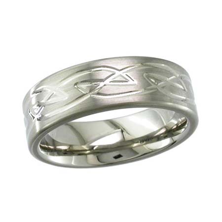 Celtic Knot Wedding Ring in Titanium