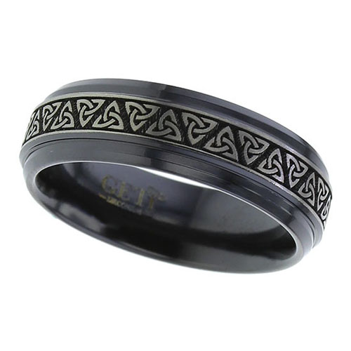 Black Zirconium Trinity Knot Wedding Ring