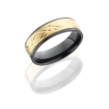 Celitc Wedding Ring with Gold Inlay