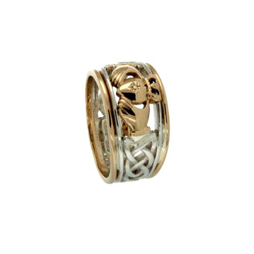 Sterling Silver &amp; 10K Claddagh Wedding Ring