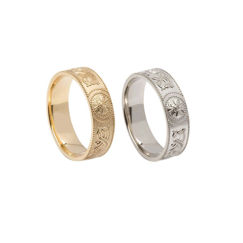6 mm Comfort Fit Celtic Warrior Shield Wedding Ring