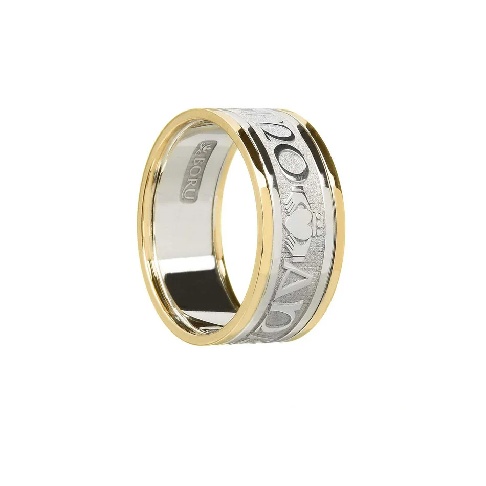 Men's Mo Anam Cara Wedding Ring with Trim