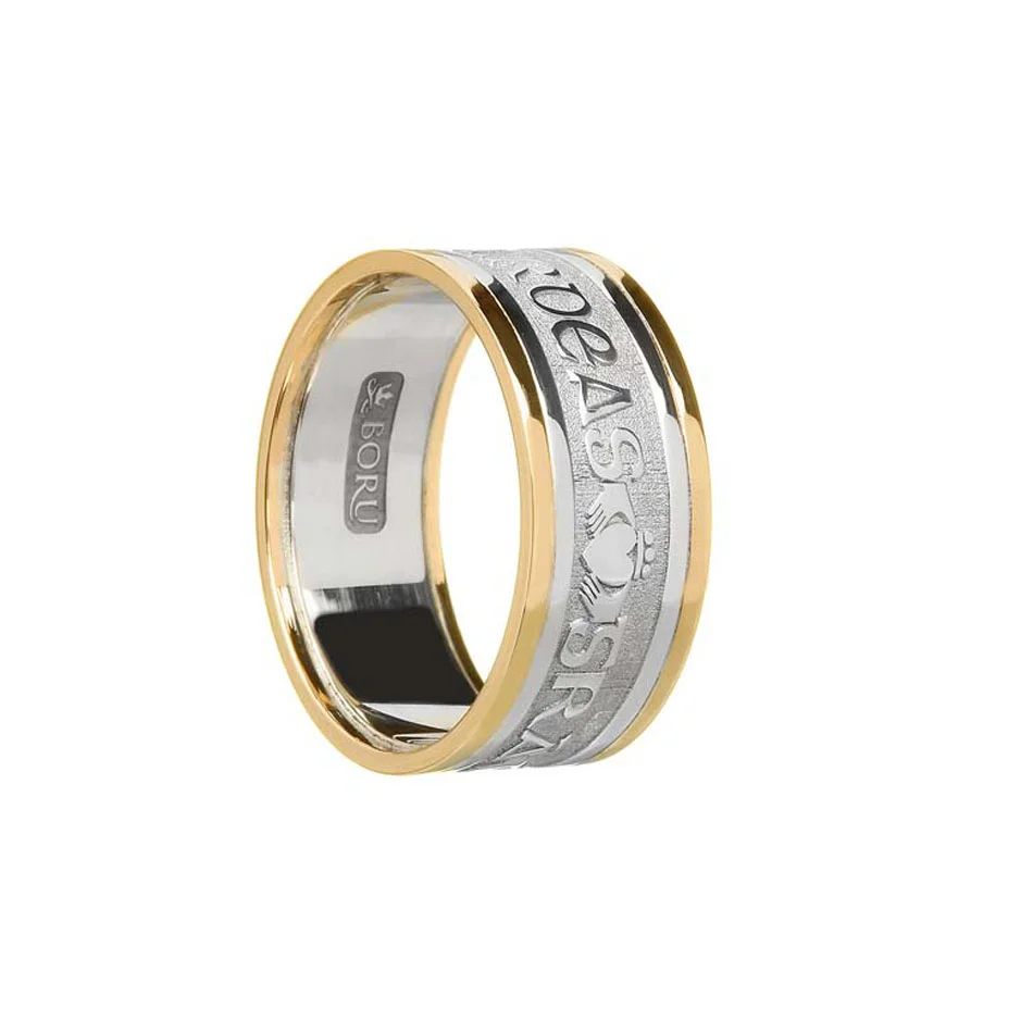 Men's Gra Dilseacht Cairdeas Wedding Ring with Trim
