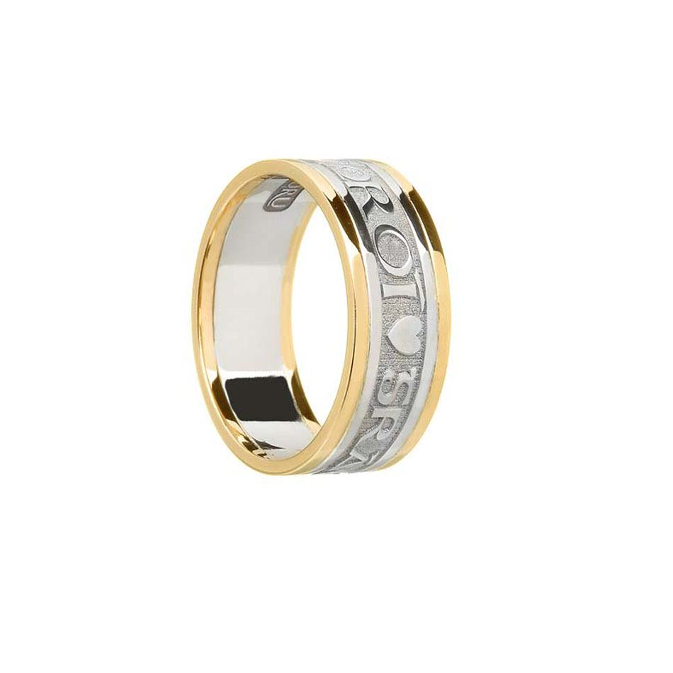 Ladies Gra Geal Mo Chroi With Trim Wedding Ring