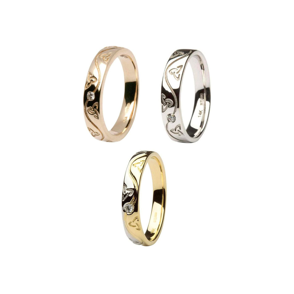 Men's Trinity Knot Wedding Ring with Diamond