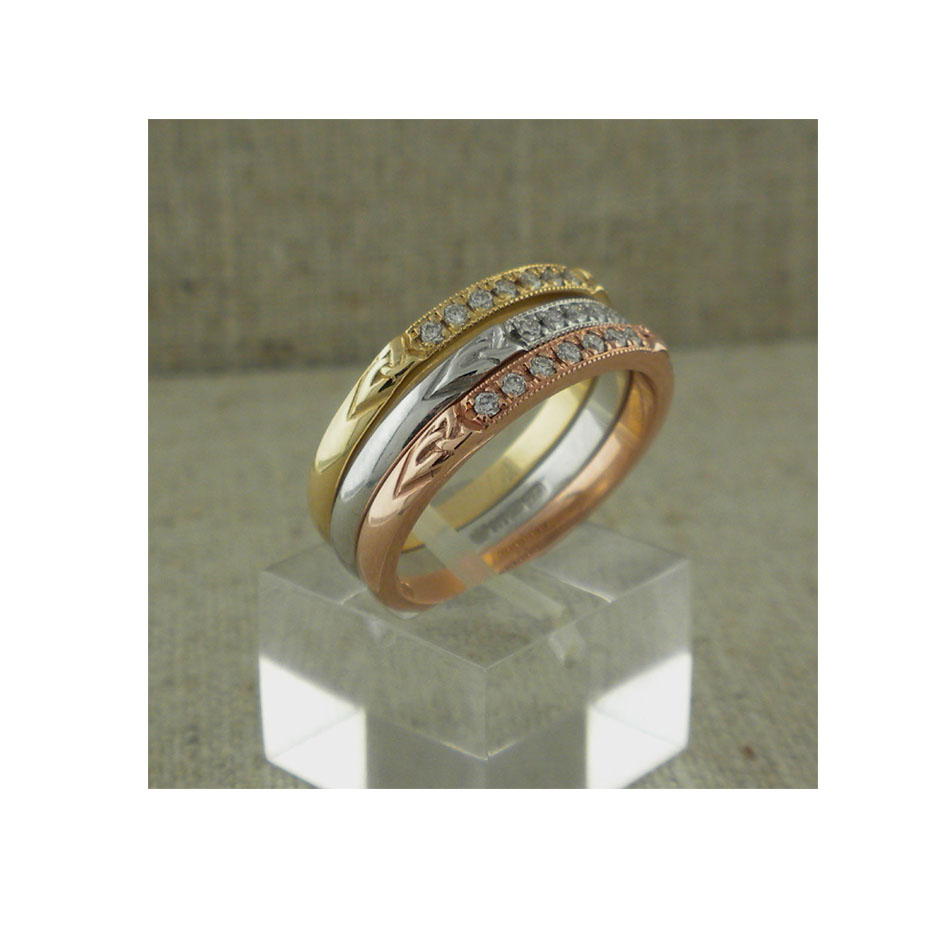 Narrow Diamond Trinity Knot Wedding Ring