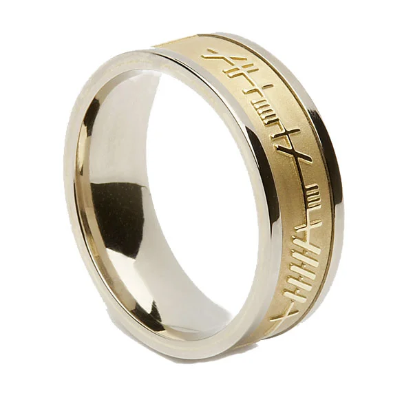 Men's Ogham Wedding Ring