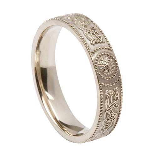 Ladies Comfort Fit 4 mm Celtic Warrior Shield Wedding Ring — Unique ...