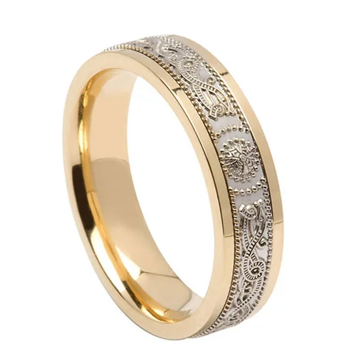 Ladies Narrow Celtic Warrior Shield Wedding Ring