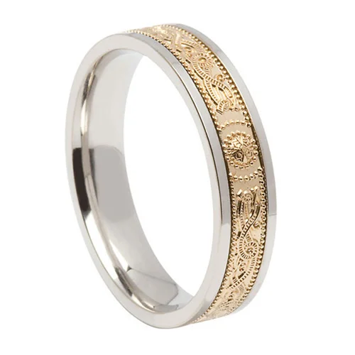 Men's Narrow Celtic Warrior Shield Wedding Ring
