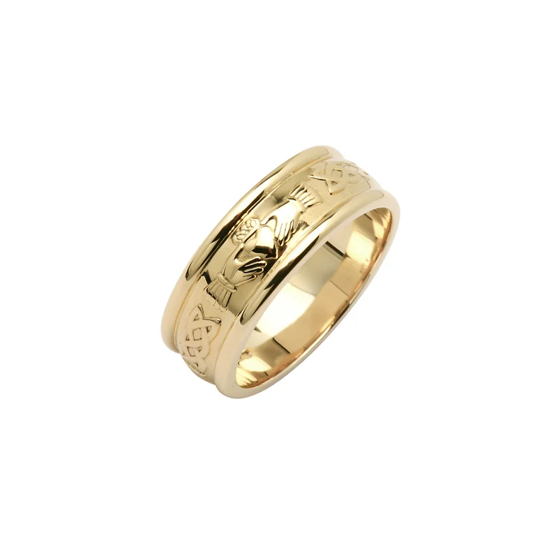 Ladies Wide Corrib Claddagh Wedding Ring