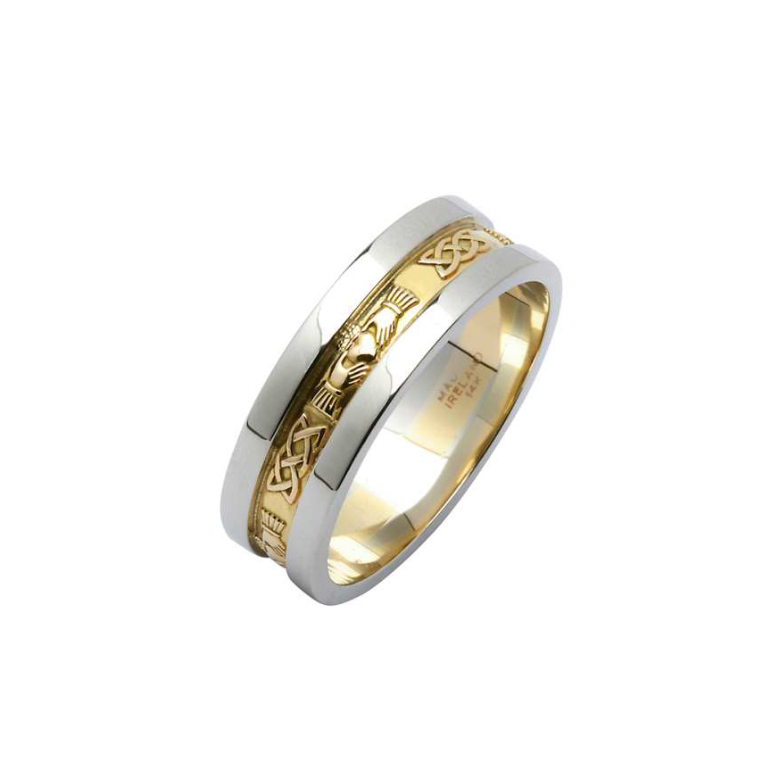 Men's Wide Corrib Claddagh Wedding Ring — Unique Celtic Wedding Rings