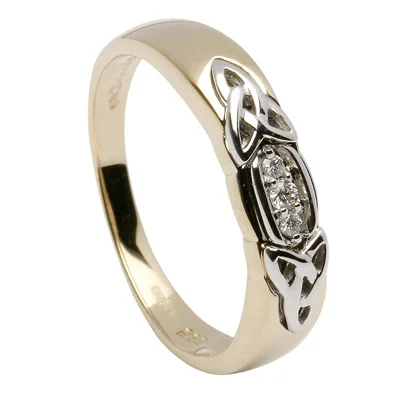 Ladies 14K Diamond & Trinity Knot Wedding Ring