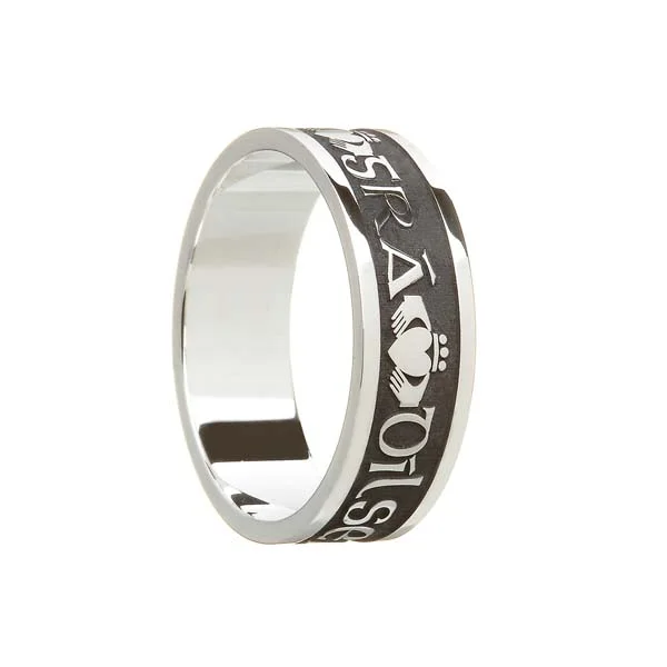 Men's Gaelic Claddagh Wedding Ring in Sterling Silver