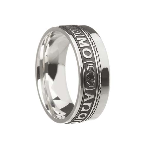 Mo Anam Cara Wedding Ring 7.5 mm with Rail Edge