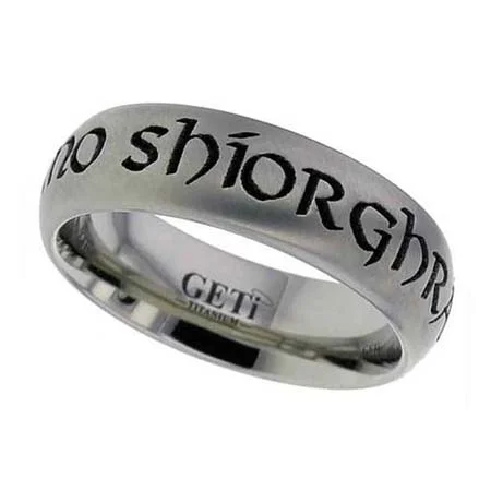 My Eternal Love Wedding Ring in Titanium — Unique Celtic