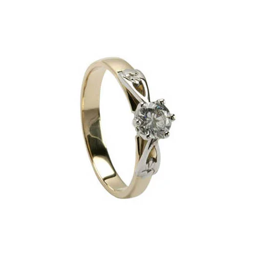 Claddagh Solitaire Engagement Ring Brilliant Cut Diamond