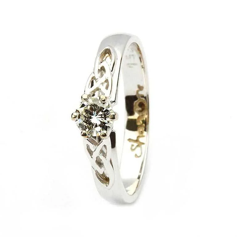 Trinity Knot Solitaire Engagement Ring Round Brilliant Diamond