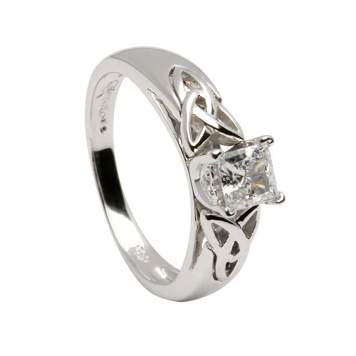 Trinity Knot Engagement Ring Princess Cut Diamond