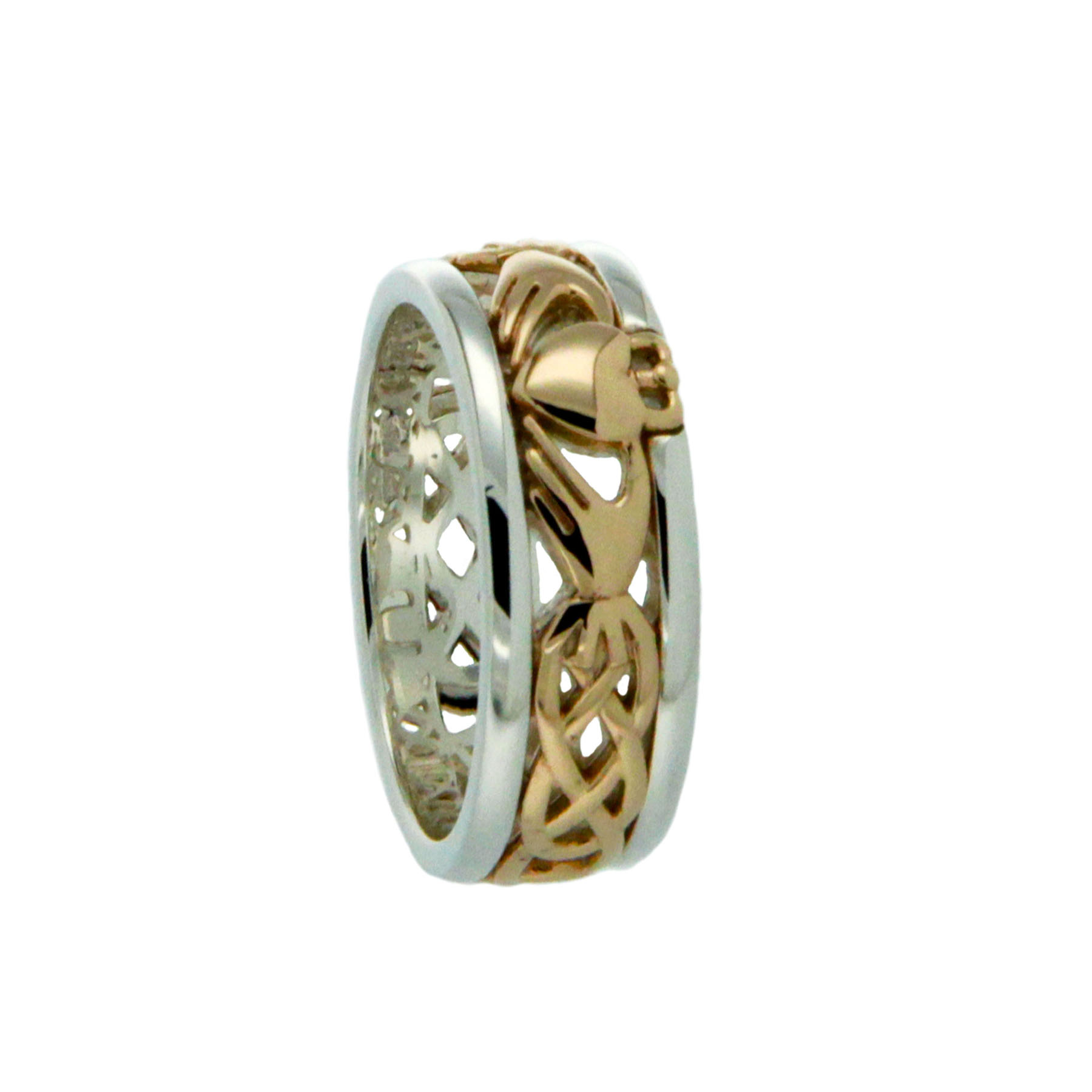10K &amp; Sterling Silver Claddagh Wedding Ring