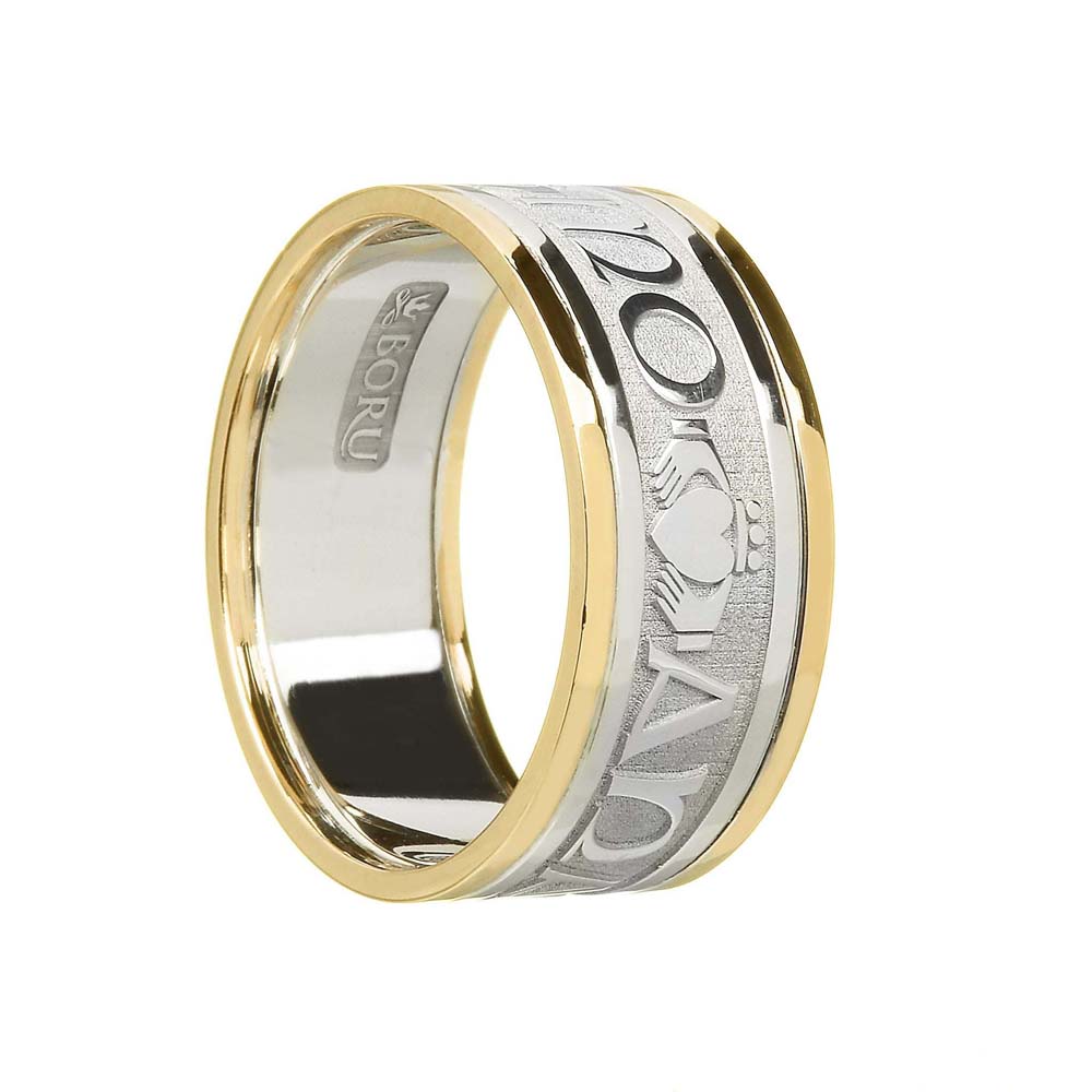 Ladies and Men's Mo Anam Cara Wedding Ring with Trim