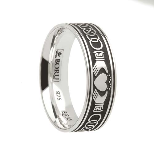 Sterling Silver Celtic Claddagh Wedding Ring