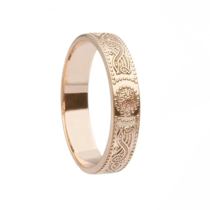 Rose Gold 4.4 mm Celtic Warrior Shield Wedding Ring