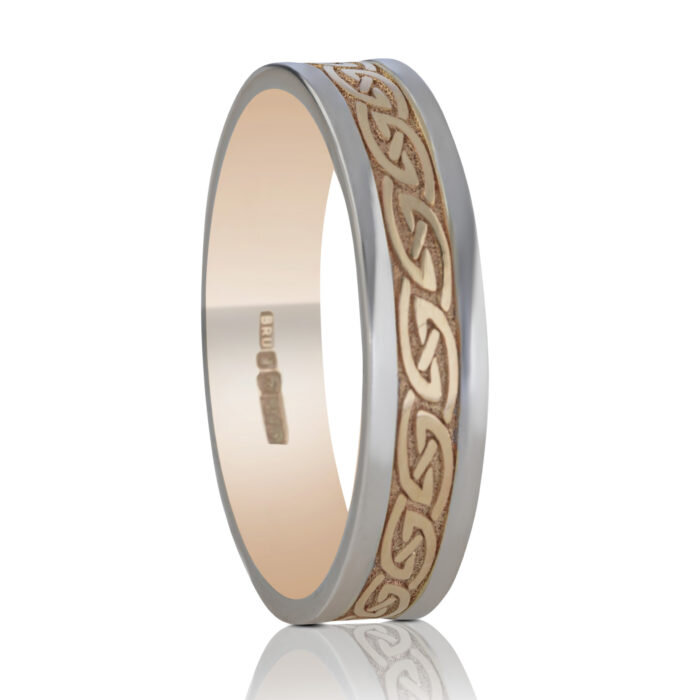 5 mm 14K Celtic Waves Wedding Ring by Boru