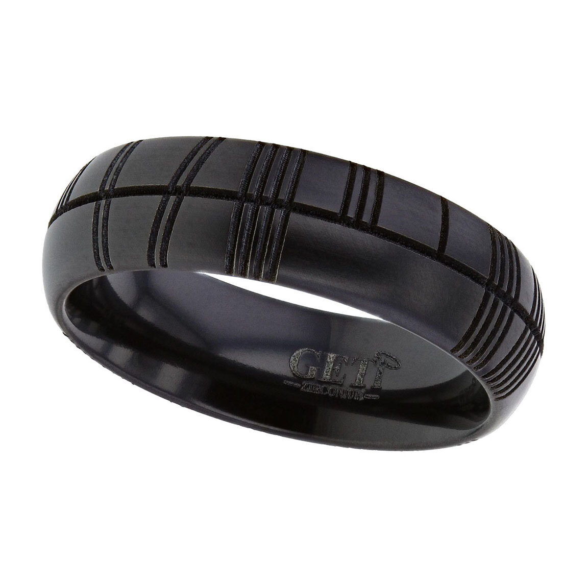 Custom Black Ogham Wedding Ring